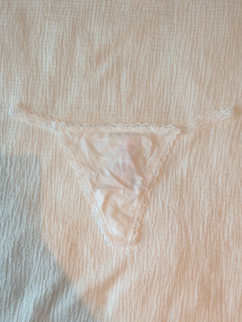 Victoria's Secret White Lace-Trim Thong